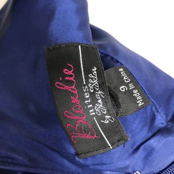 Blondie Nites By Stacy Sklar Dress Size 9 Blue Prom Rhinestone nwot - Picture 8 of 9